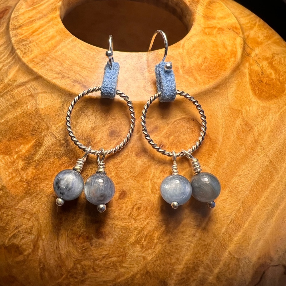 Elegant Silver and Blue Dangle Earrings